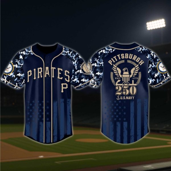 Pittsburgh Pirates US Navy 250th Birthday Jersey 2025