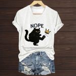 Nope No Kings In America Cat Crown V-Neck T-Shirt