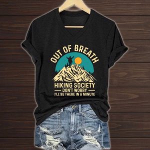 Out of Breath Hiking Society Don't Worry V Neck T Shirt