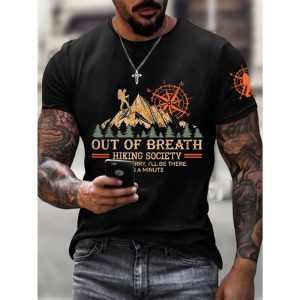 Out Of Breath Hiking Society Don't Worry I'll Be There In A Minute Shirt