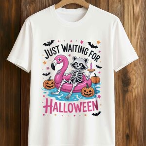 Just Waiting For Halloween Racoon Shirt 5