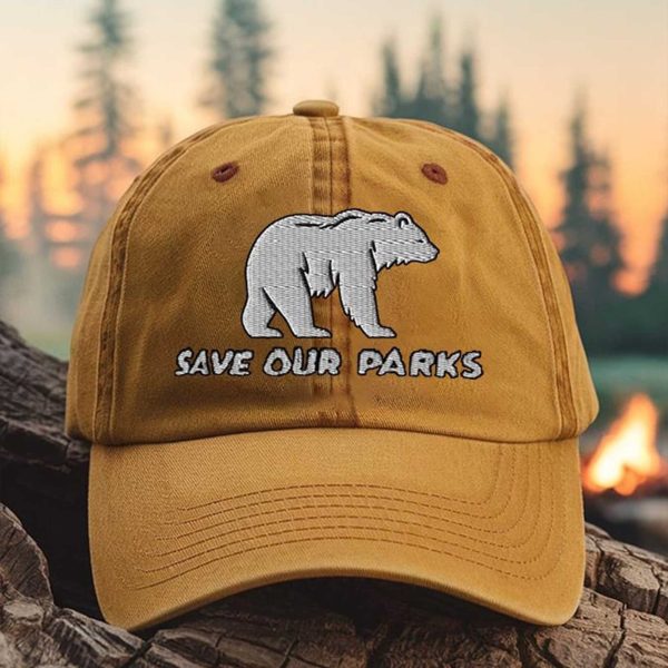 Save Our Parks Bear Print Baseball Cap