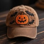 Autumn Pumpkin Bat Halloween Baseball Cap