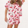 Cherries Silky Satin Pajama Set 1