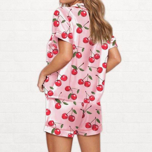 Cherries Silky Satin Pajama Set 2