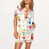 Cocktails Drinking Pajama Set For Women 2