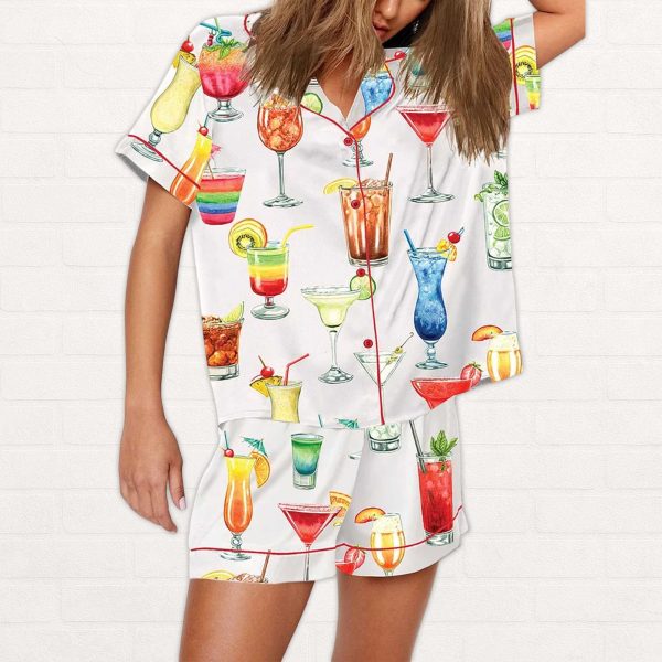 Cocktails Drinking Pajama Set For Women 3