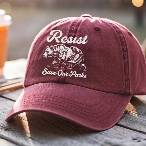 Resist Save Our Parks Bear Baseball Cap