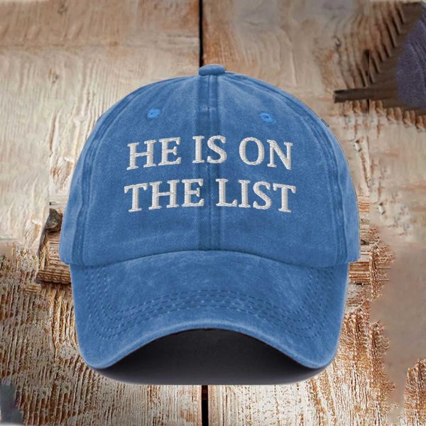 He Is On The List Epstein Baseball Cap