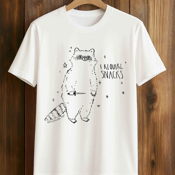 I Require Snacks Racoon Shirt
