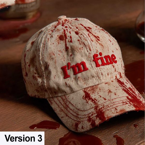 I'm Fine Dark Blood Stain Hat