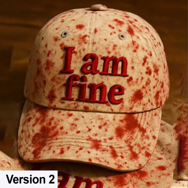 I'm Fine Dark Blood Stain Hat