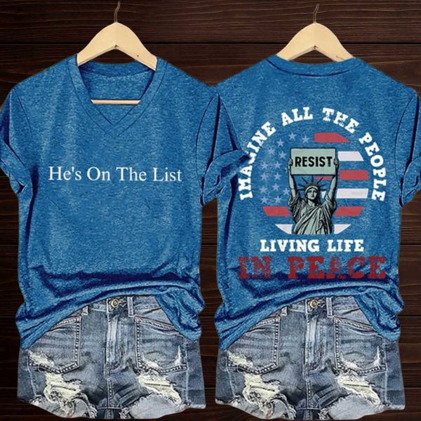 Imagine All The People Living Life In Peace Resist Shirt