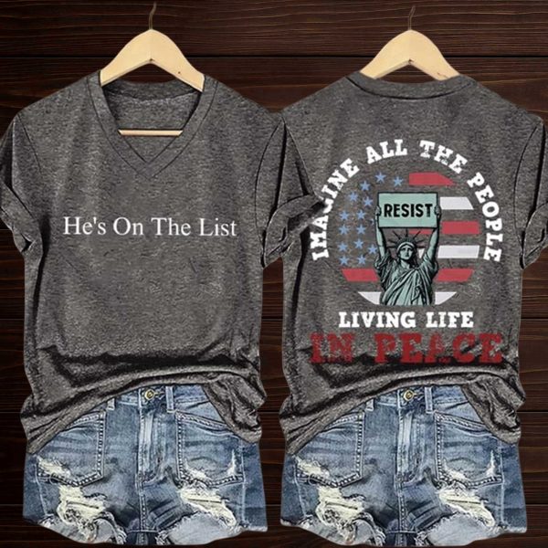 Imagine All The People Living Life In Peace Resist Shirt