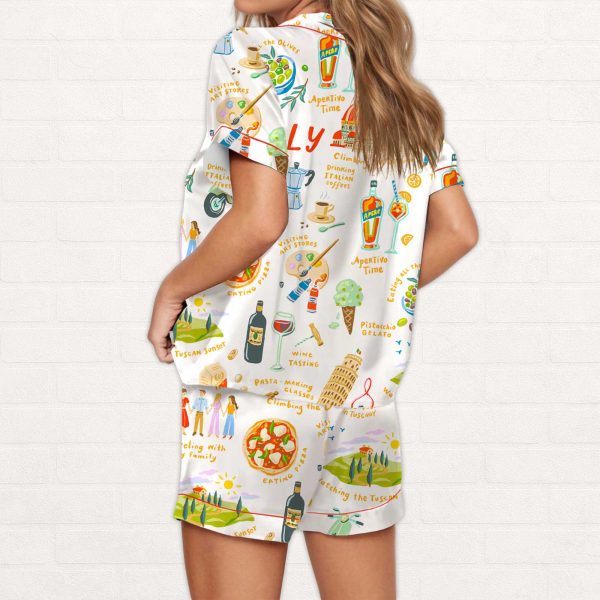 Italian Vacation Silky Satin Pajama Set 2