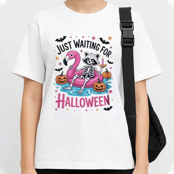 Just Waiting For Halloween Racoon Shirt 2