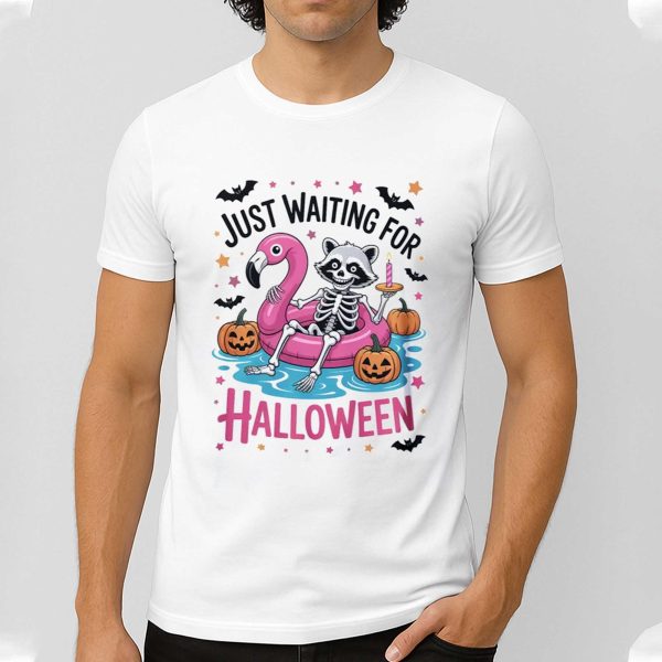 Just Waiting For Halloween Racoon Shirt 4