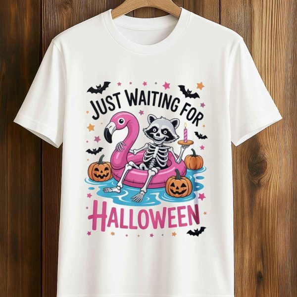 Just Waiting For Halloween Racoon Shirt 5