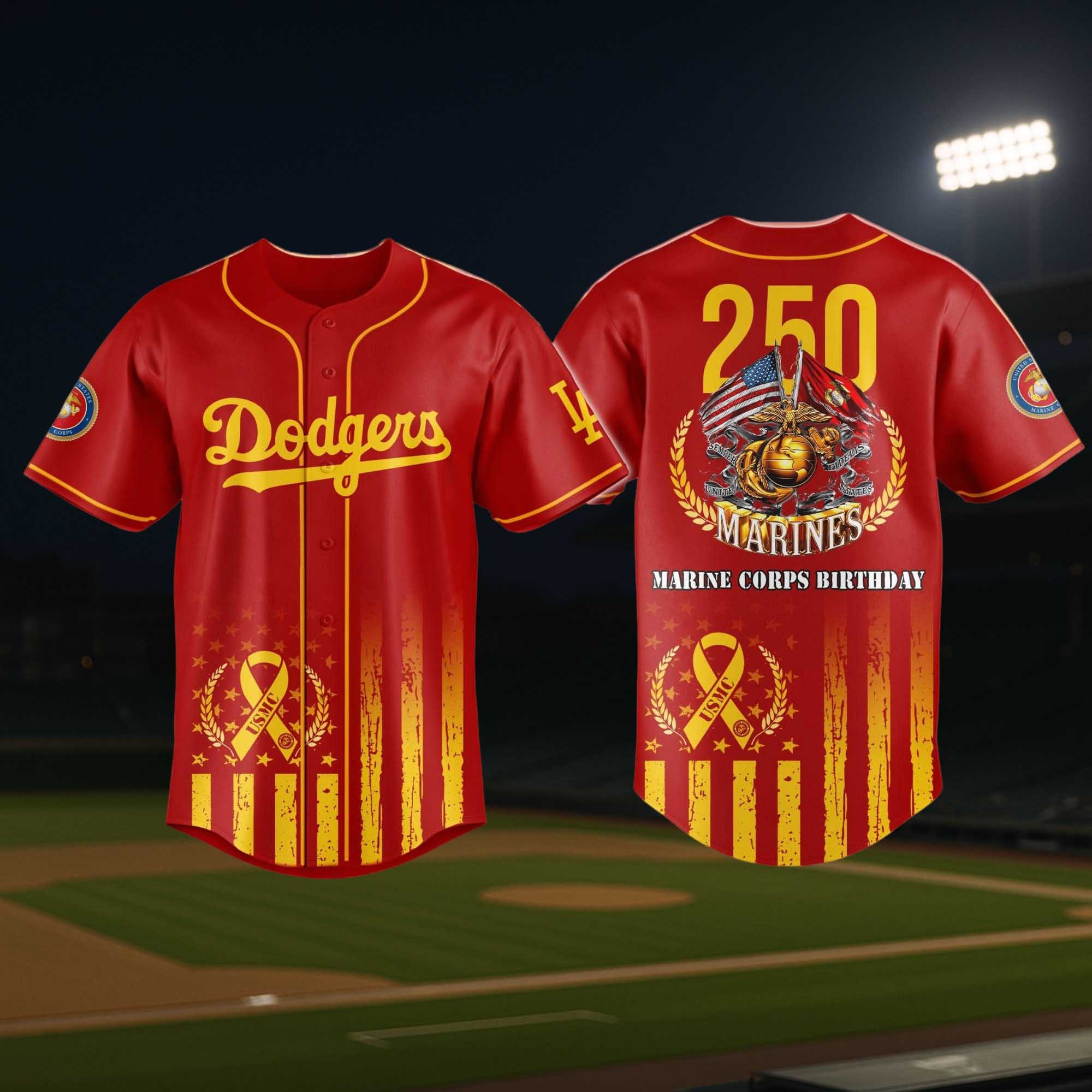Los Angeles Dodgers x US Marine Corps 250th Birthday Tribute Jersey 2025 