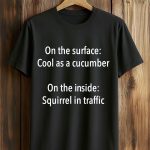 On The Surface Cool As A Cucumber On The Inside Squirrel In Traffic Shirt