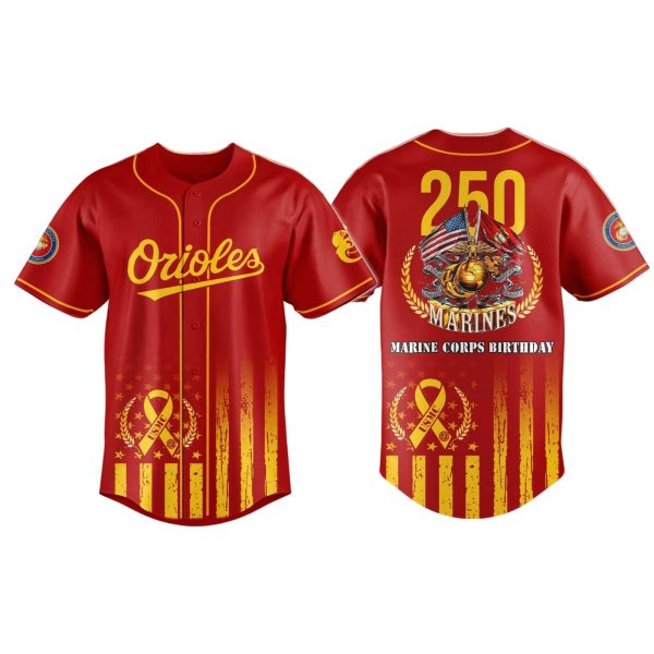 Orioles US Marine Corps 250th Birthday Tribute Jersey 2025 1