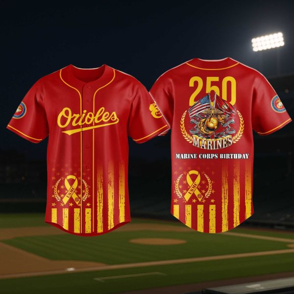 Orioles US Marine Corps 250th Birthday Tribute Jersey 2025 2