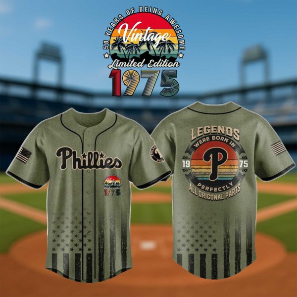 Phillies 50th Soth Birthday Vintage Legends Jersey 2025 2