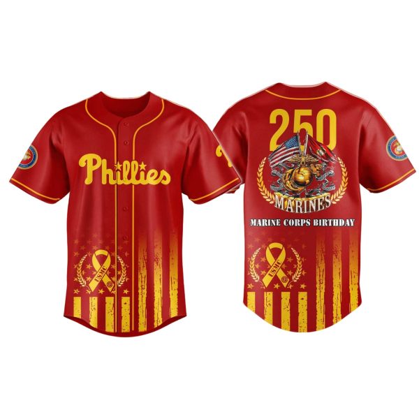 Phillies U.S. Marine Corps 250th Birthday Tribute Jersey 2025
