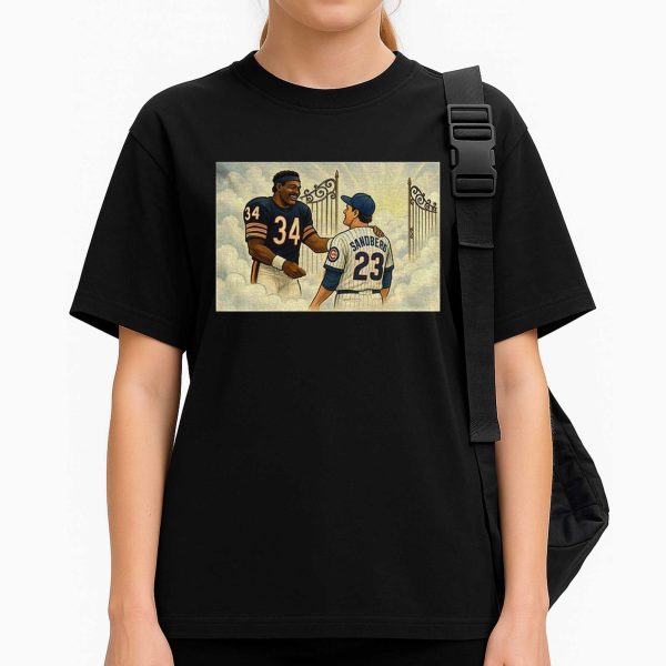 Ryne Sandberg and Walter Payton Chicago Cubs at Bears Heaven’s Gate Shirt