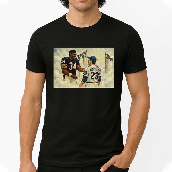 Ryne Sandberg and Walter Payton Chicago Cubs at Bears Heaven’s Gate Shirt