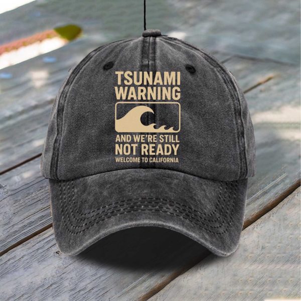 Tsunami Warning California Baseball Cap 3