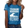 Tsunami Warning California Crew Neck T Shirt 1