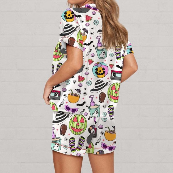 Summerween Halloween Spooky Silky Satin Pajama Set