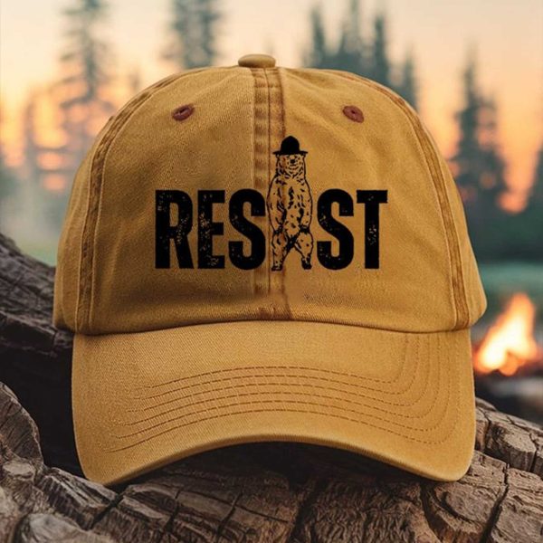 Resist Bear Print Baseball Cap