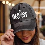 Resist Bear Print Baseball Cap