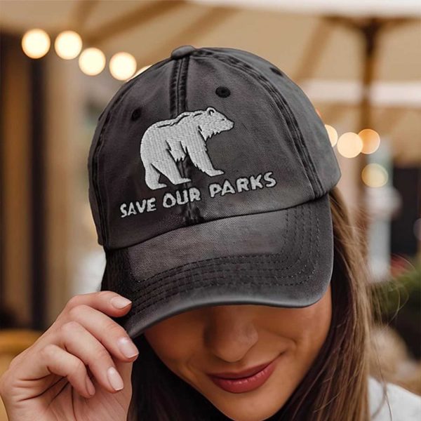 Save Our Parks Bear Print Baseball Cap