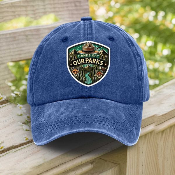 Hands Off Our Parks Print Baseball Cap