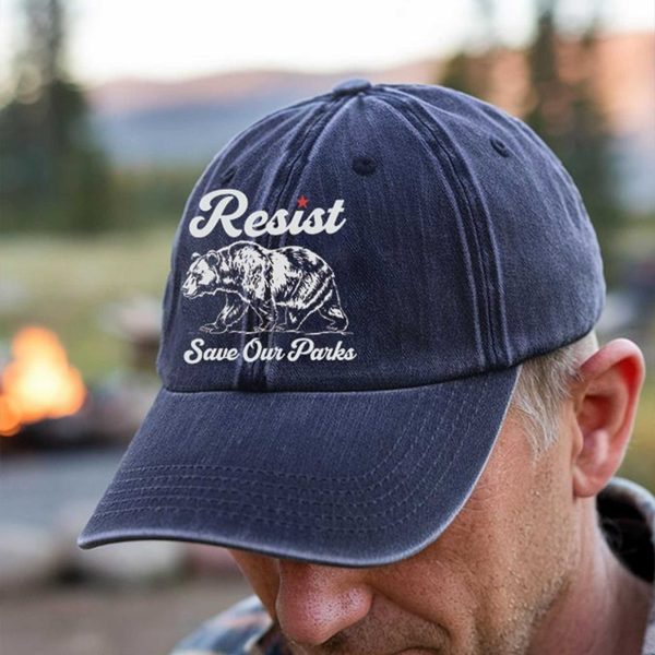 Resist Save Our Parks Bear Baseball Cap