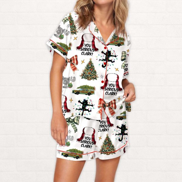 You Serious Clark Christmas Silky Satin Pajama Set 3