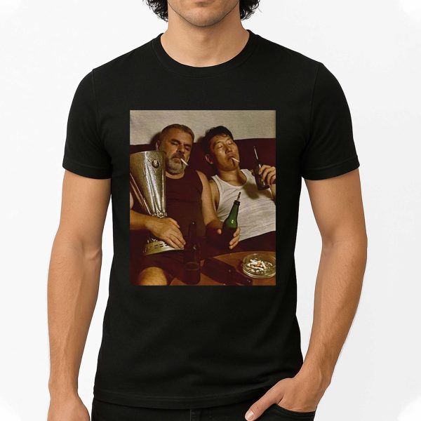Ange Postecoglou and Son Heung Min Drinking And Smoking Shirt 4