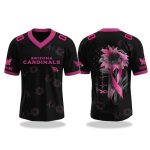 Arizona Cardinals Breast Cancer Awareness Month V-neck Short Sleeve Jersey 2025