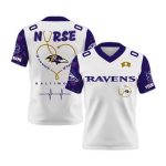Baltimore Ravens Nurses Night V-neck Short Sleeve Jersey 2025