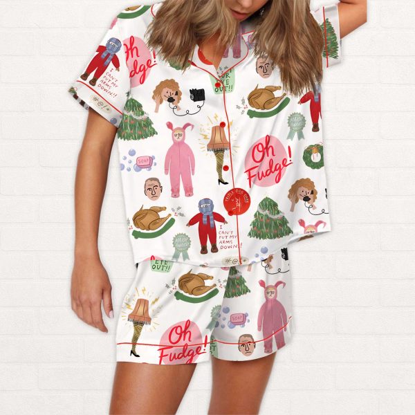 Christmas Story Silky Satin Pajama Set 1