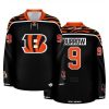 Cincinnati Bengals Black Joe Burrow Crossover Hockey Jersey 2025 1