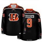 Cincinnati Bengals Black Joe Burrow Crossover Hockey Jersey 2025