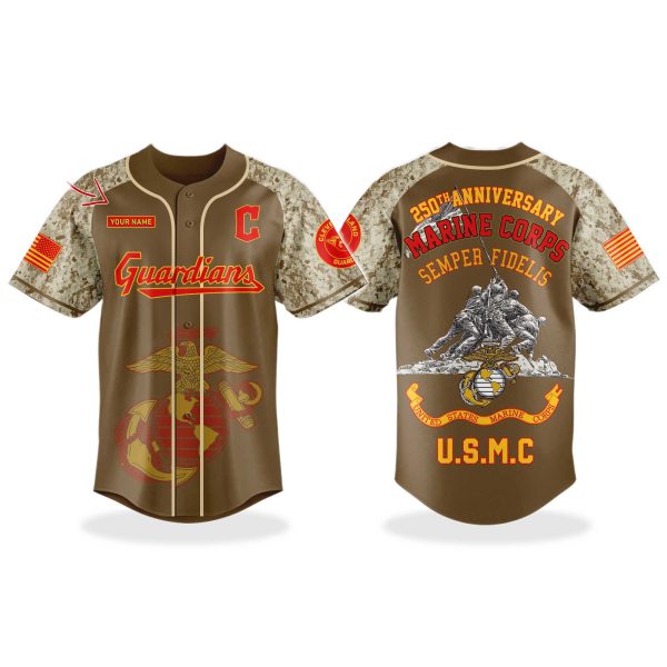 Cleveland Guardians US Marine Corps 250th Birthday Jersey 2025 1