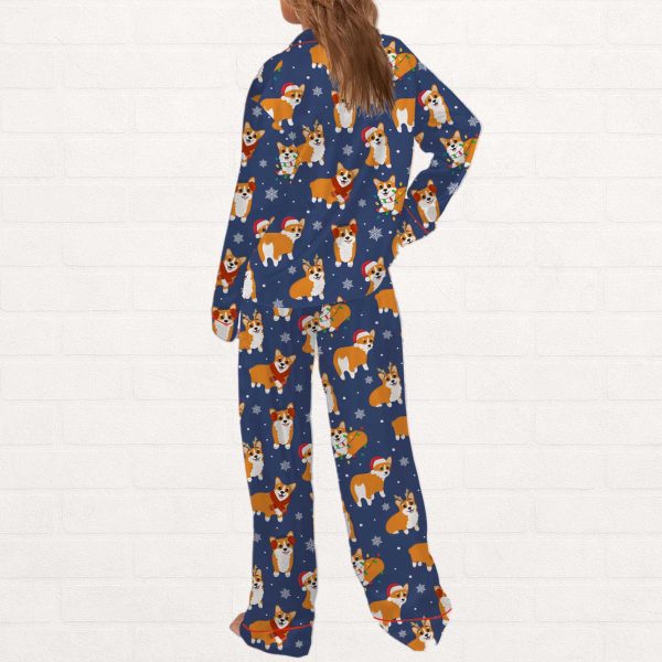 Corgi Christmas Silky Satin Pajama Set 3