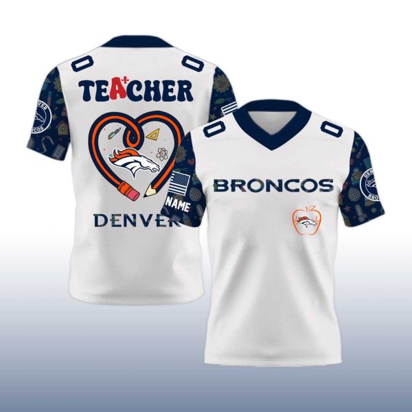 Denver Broncos Teacher Appreciation V neck Short Sleeve Jersey 2025 2