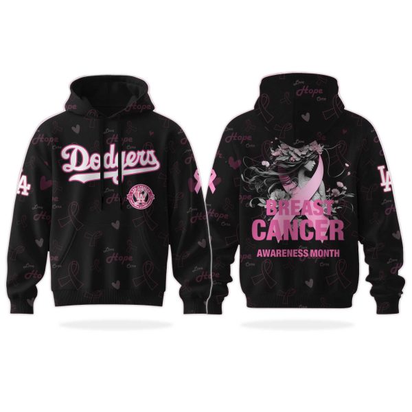 Dodgers Breast Cancer Awareness Month Hoodie 2025 1