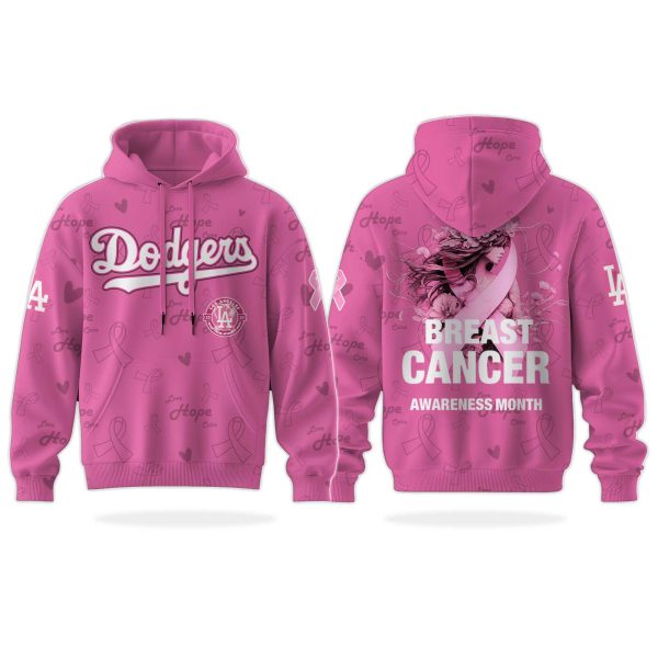 Dodgers Breast Cancer Awareness Month Hoodie 2025 3